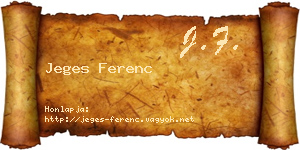 Jeges Ferenc névjegykártya